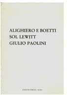 Alighieor E Boetti; Sol LeWitt; Guilio Paolini (group catalogue)