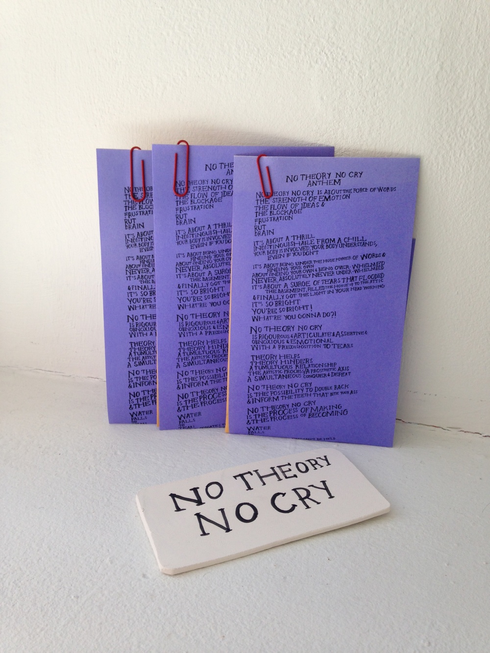 No Theory No Cry Porcelain Cards