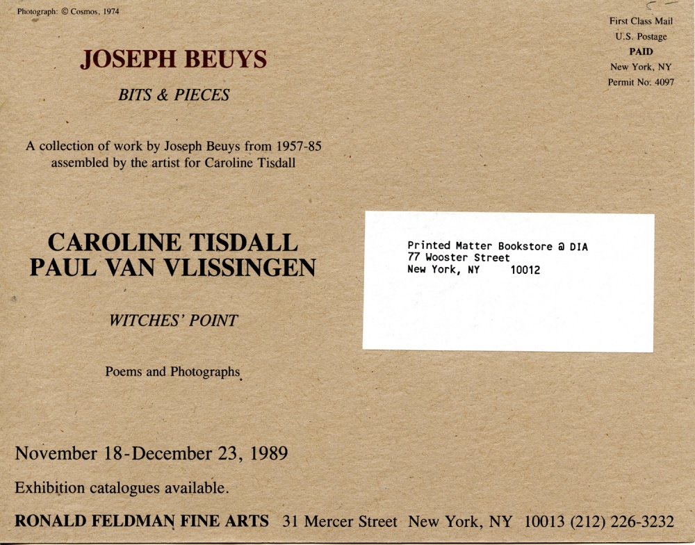 Joseph Beuys “Bits & Pieces“ Invitation - reverse