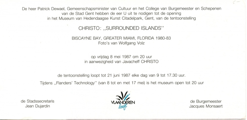 Christo “Surrounded Islands“ Invitation - reverse