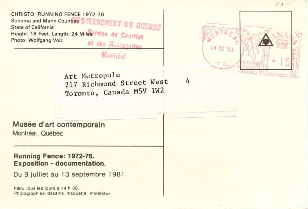 Christo “Running Fence“ Invitation
