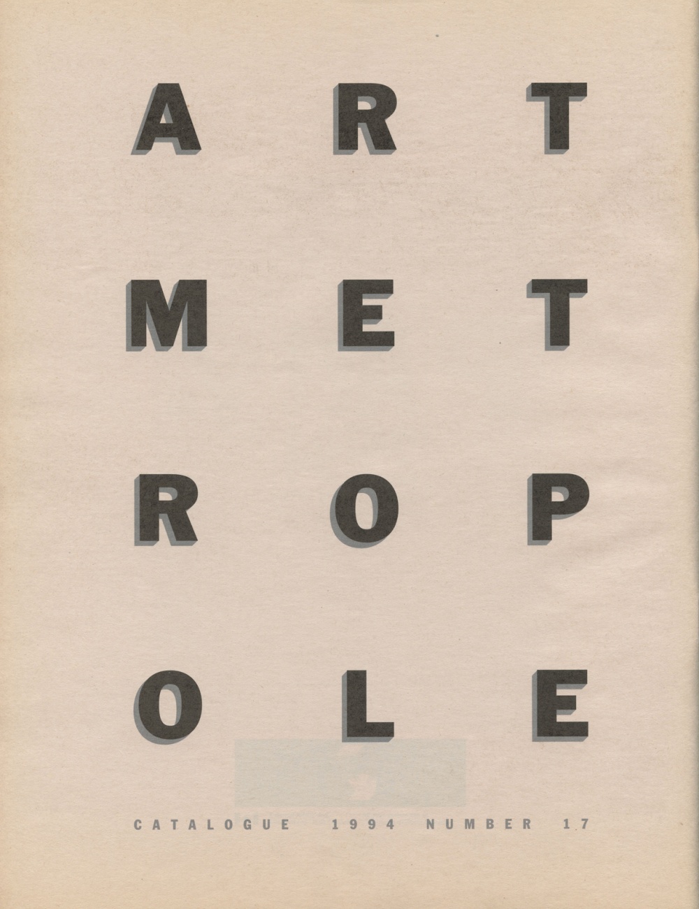 Art Metropole. Catalogue 1994.  Number 17 (back) 