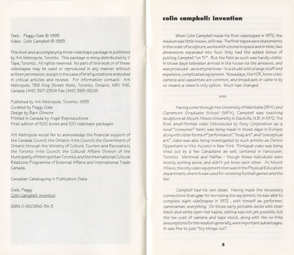 Colin Campbell / Invention: Selected Works 1972-1990 (page 5) 