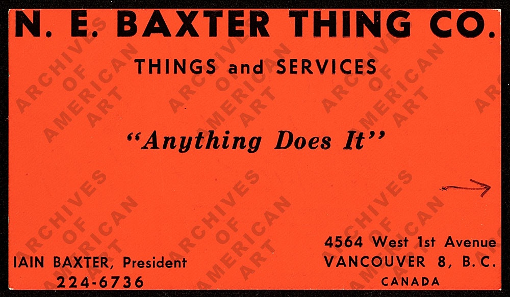 Business Card, 1966: N.E. Thing Co. 