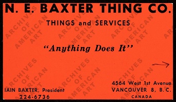 Ingrid Baxter and Iain Baxter: Business Card, 1966: N.E. Thing&#160;Co.