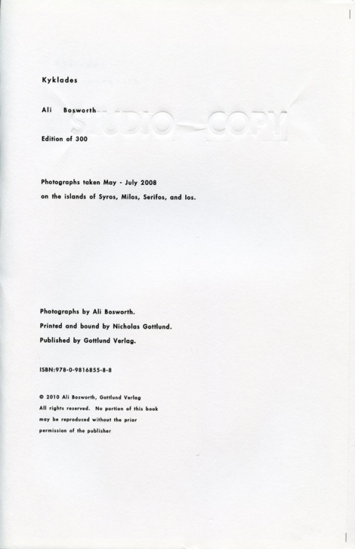Kyklades - back interior cover