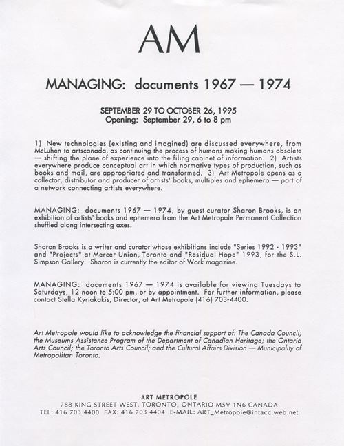 Managing Documents 1967-1974