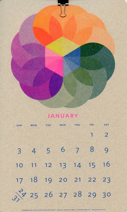 Isometric Risograph Calendar - 2016