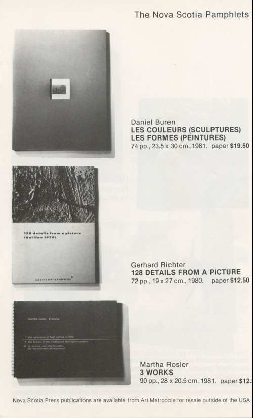  	Art Metropole Publications Trade Catalogue 1983-1984
