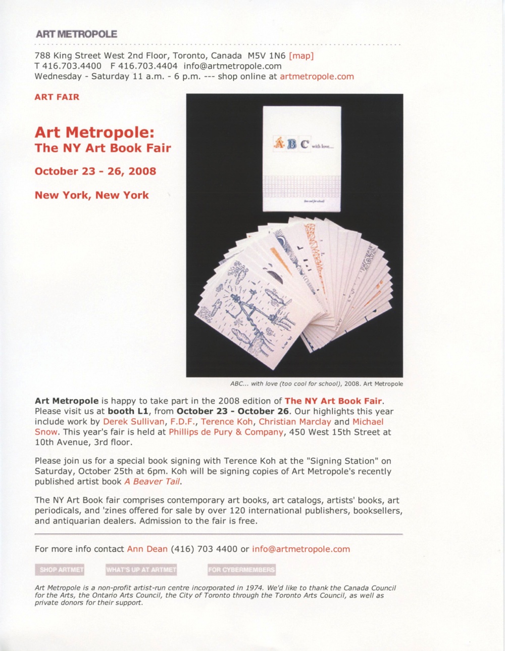 Art Metropole at the NY Art Book Fair.