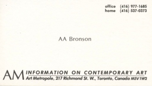 AA Bronson - Archive Privileges. AM Information on Contemporary 