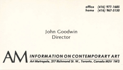 John Goodwin - Archive Privileges. AM Information on Contemporar