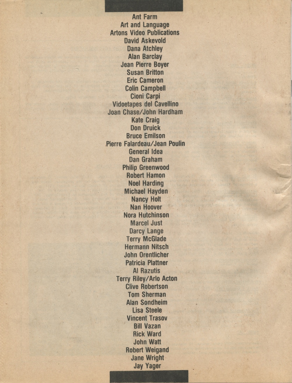 Video Catalogue. Autumn 1979.
