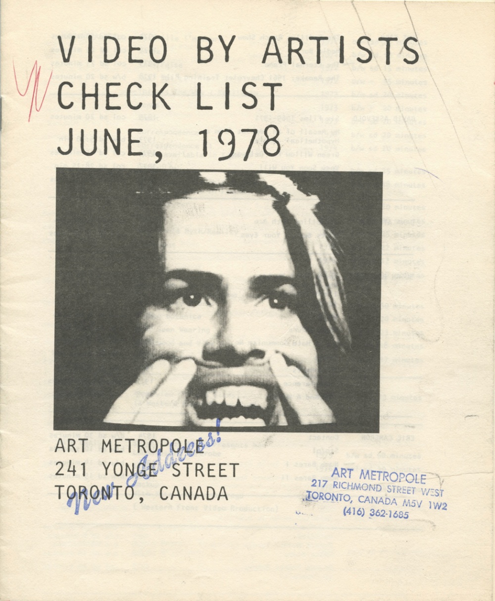 Video by Artists Checklist June 1978. Newsletter. 