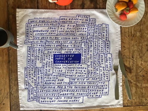 Tucker Nichols: ’Suggested Topics of Conversation’ Napkins