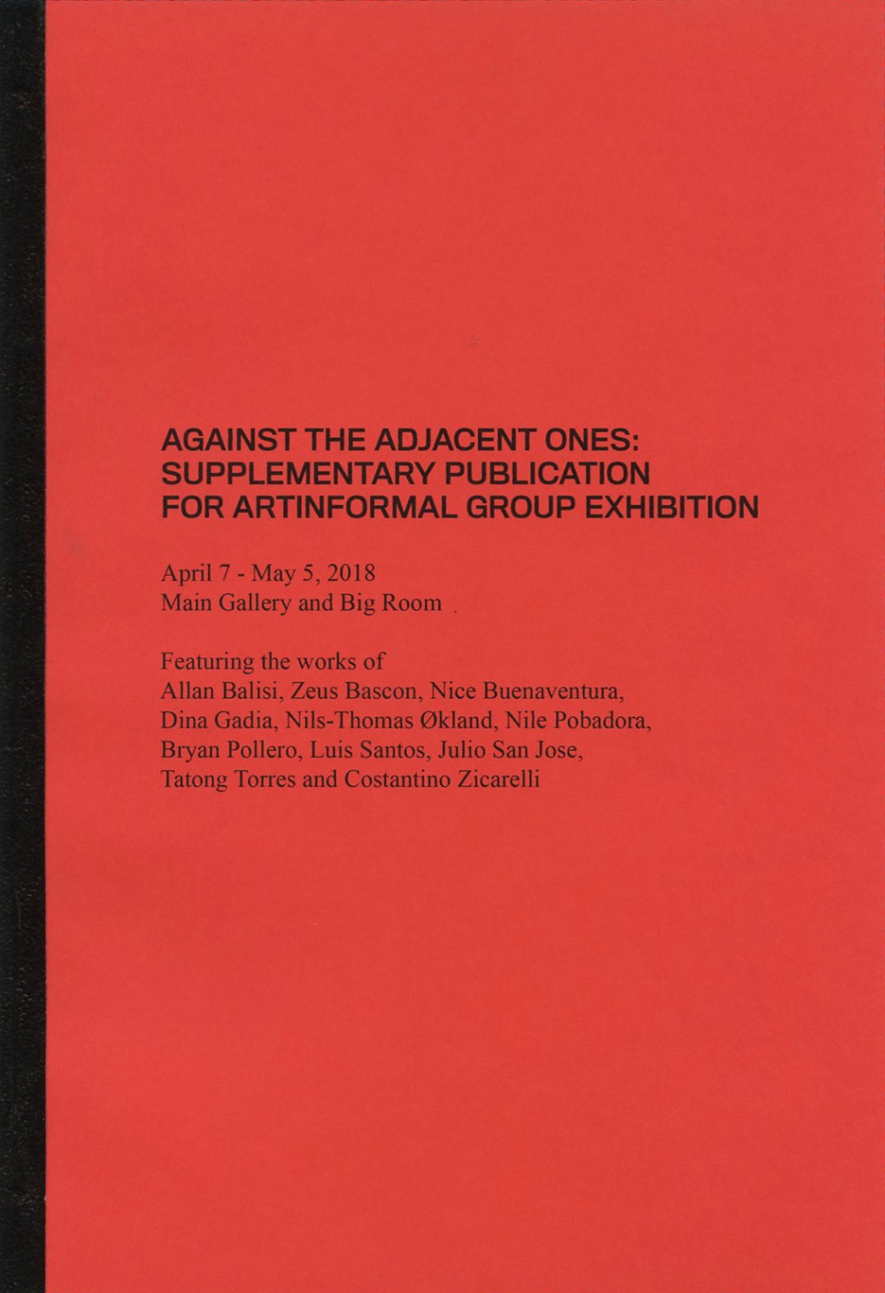 Against The Adjacent Ones: Supplemantary publication for Artinfo