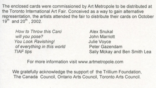 AMP0202.6 Art Metropole Business Card Project for Toronto Intern