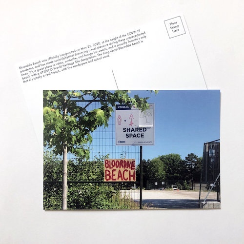 Bloordale Beach Postcard - Shared Space Sign