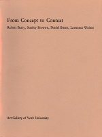 Robert Barry, Stanley Brouwn, Daniel Buren, and Lawrence Weiner: From Concept to&#160;Context