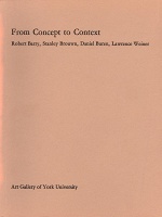 Robert Barry, Stanley Brouwn, Daniel Buren, and Lawrence Weiner: From Concept to&#160;Context