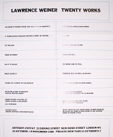 Lawrence Weiner : Twenty&#160;Works