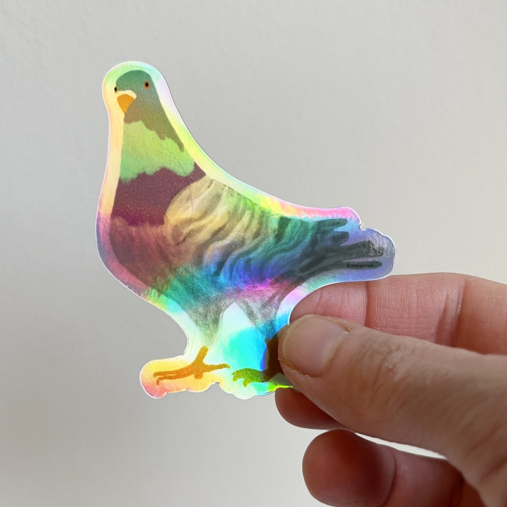 Holographic Pigeon Sticker