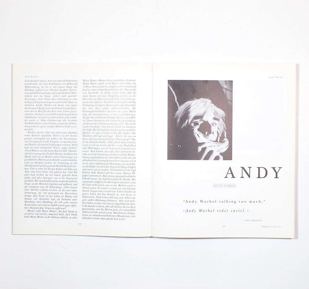 Parkett Vol. 12 - 1987 Andy Warhol
