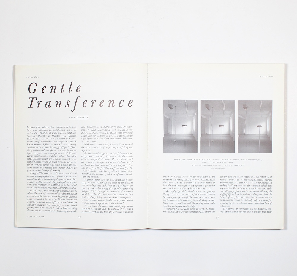 Parkett Vol. 13 - 1987 Rebecca Horn