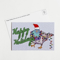 Shari Kasman: Holiday Pigeon Postcard –&#160;Christmas