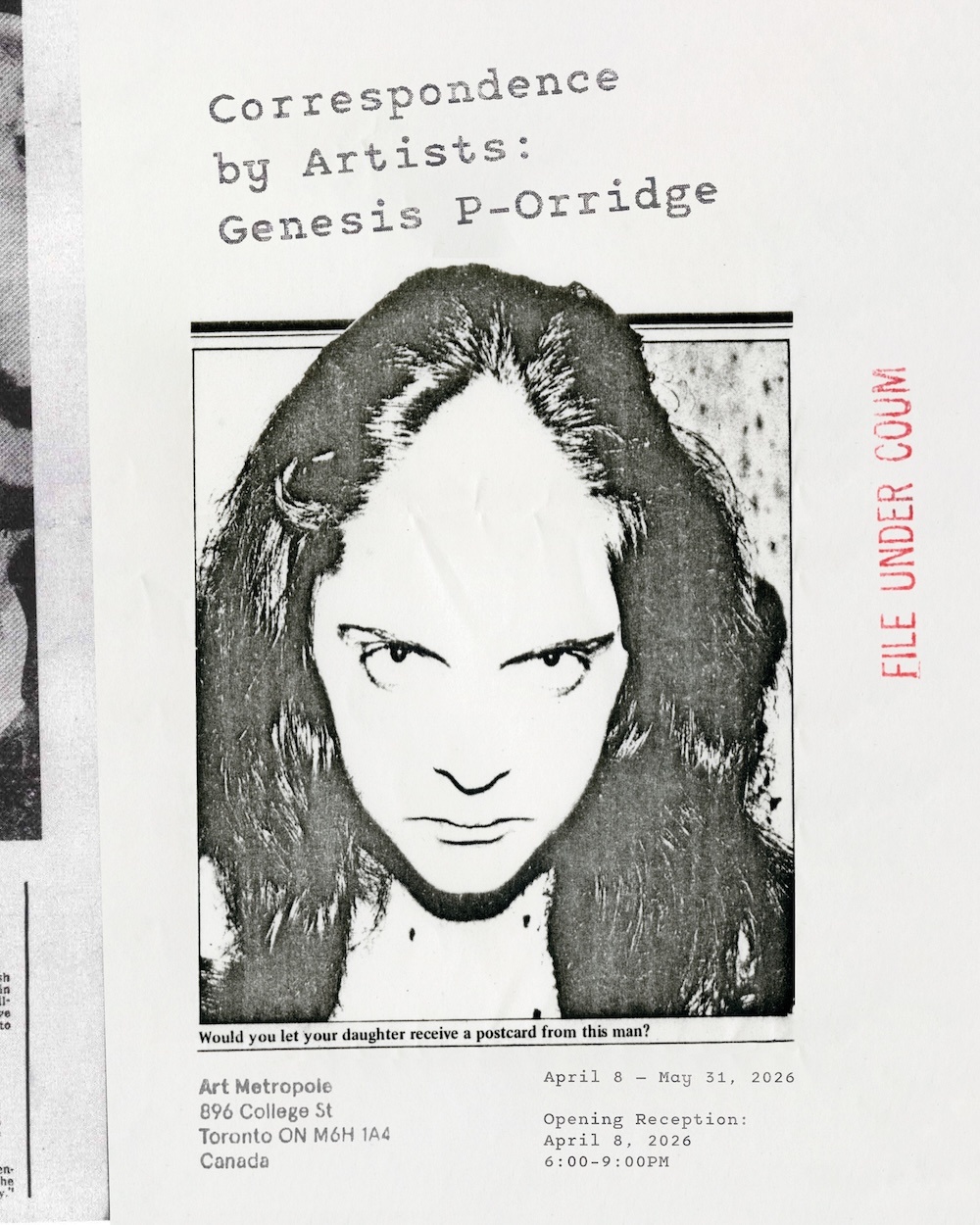 Correspondence by Artists: Genesis P-Orridge