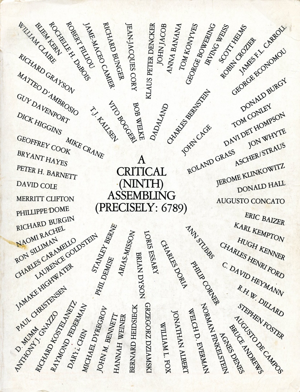 A Critical (Ninth) Assembling (Precisely: 6789)