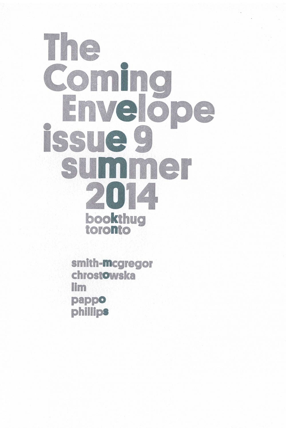 The Coming Envelope, Issue 9, Winter 2014