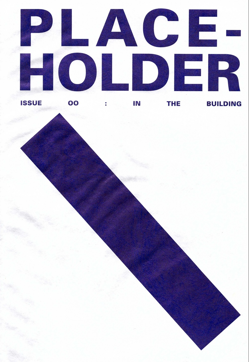 PLACE-HOLDER ISSUE 00: In The Building