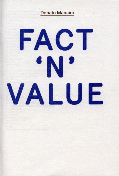 Pamphlet #01 :Fact ’n’ Value