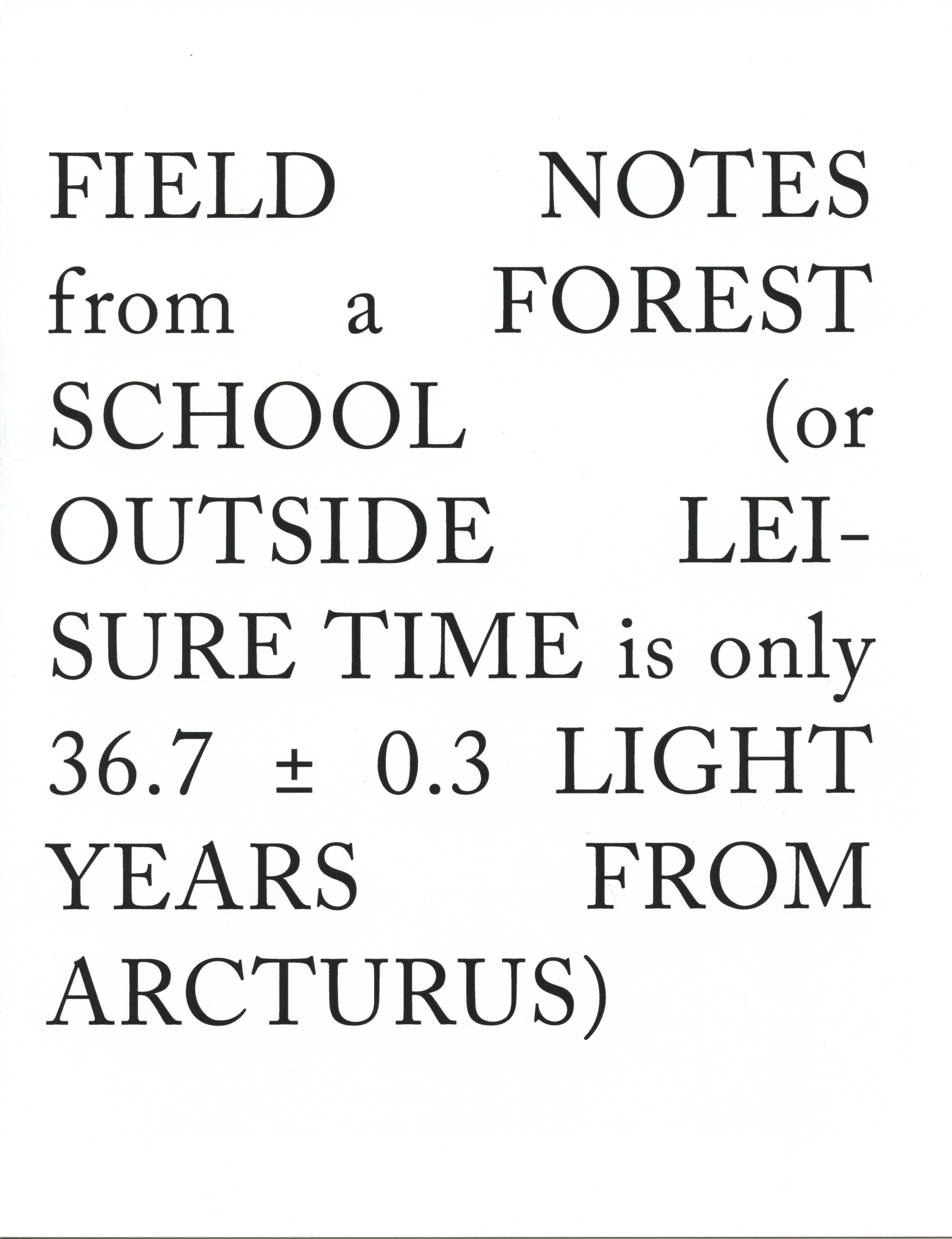 Field Notes from a Forest School