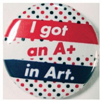 Tonik Wojtyra: I GOT AN A+ IN ART (BUTTON),&#160;purple