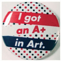 Tonik Wojtyra: I GOT AN A+ IN ART (BUTTON),&#160;purple