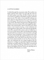 A Little Ramble: In the Spirit of Robert Walser