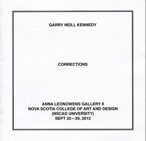 Corrections (exhibition pamphlet)