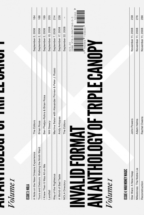 Invalid Format: An Anthology of Triple Canopy, Volume 1